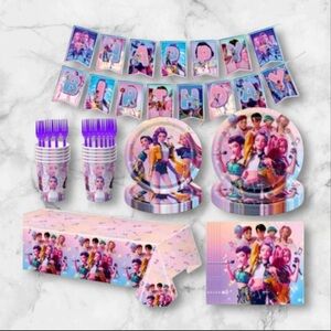 Kpop Demon Hunters Birthday Party Supplies Set